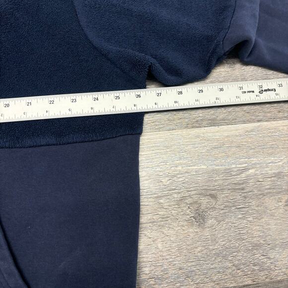 Nike Sportswear Velour Navy Blue Mens XL Swoosh Zip Up Jacket Fleece Hoodie - Picture 5 of 10